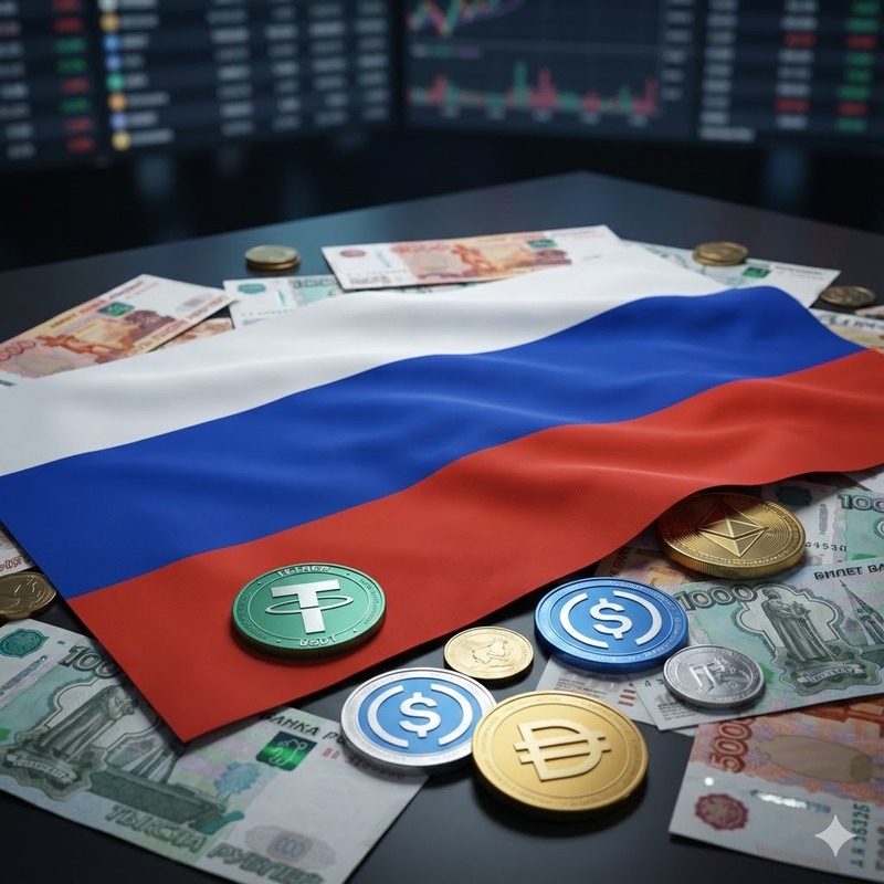 러시아, 스테이블코인/AI 생성 이미지