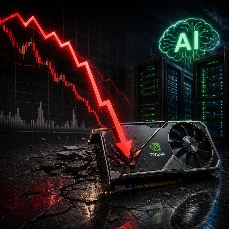 엔비디아(NVIDIA, NVDA), 인공지능(AI), 하락장/AI 생성 이미지