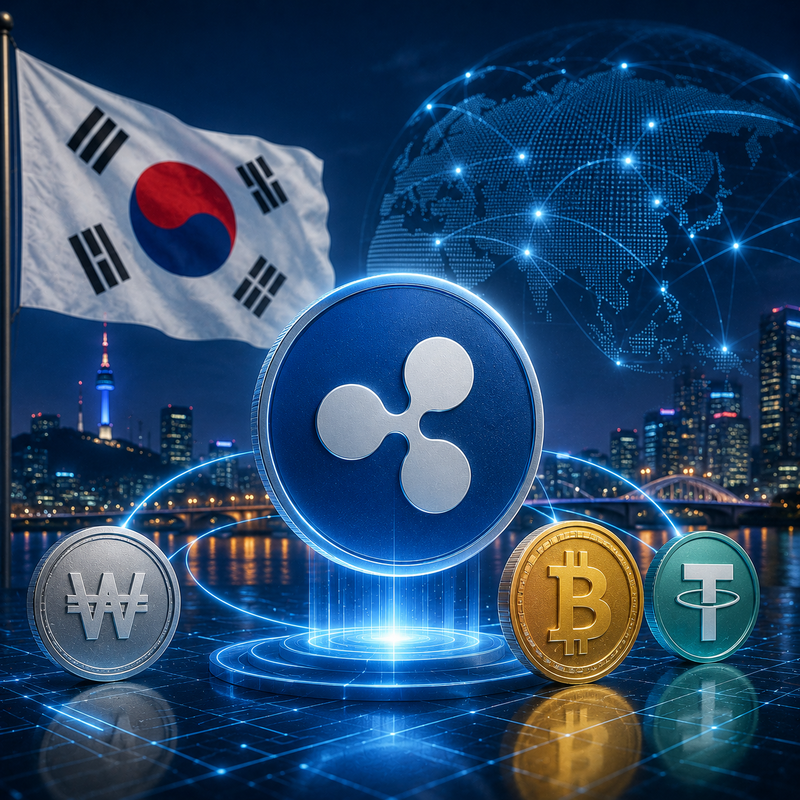 리플(Ripple), RLUSD, 원화(KRW), 비트코인(BTC), 테더(USDT)/AI 생성 이미지
