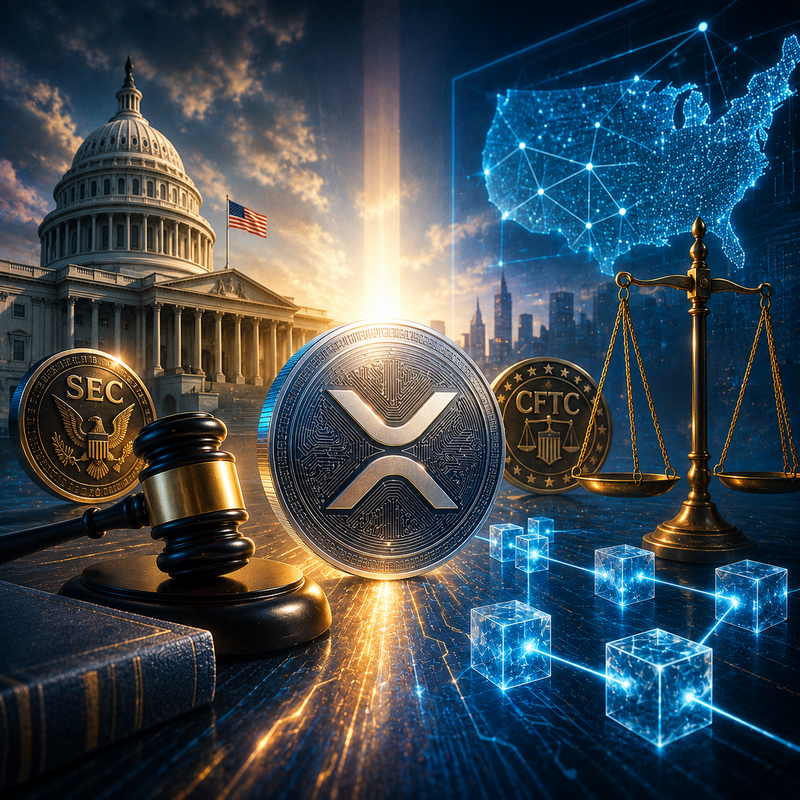 엑스알피(XRP), 미국 증권거래위원회(SEC), 미국 상품선물거래위원회(CFTC), 암호화폐 규제/AI 생성 이미지