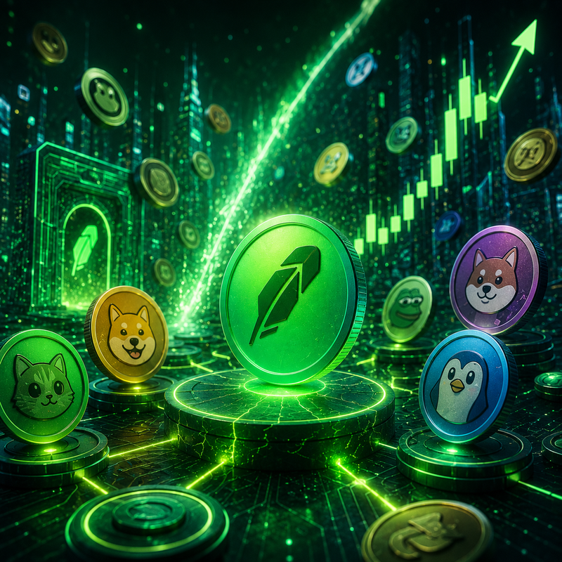 로빈후드 체인(Robinhood Chain), 밈코인/AI 생성 이미지