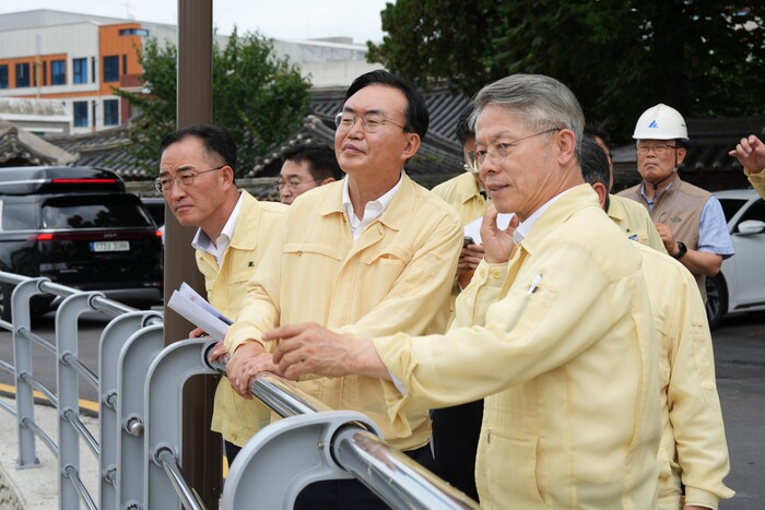 전남광주통합특별시와 나주시, 나주천 재해예방시설 점검