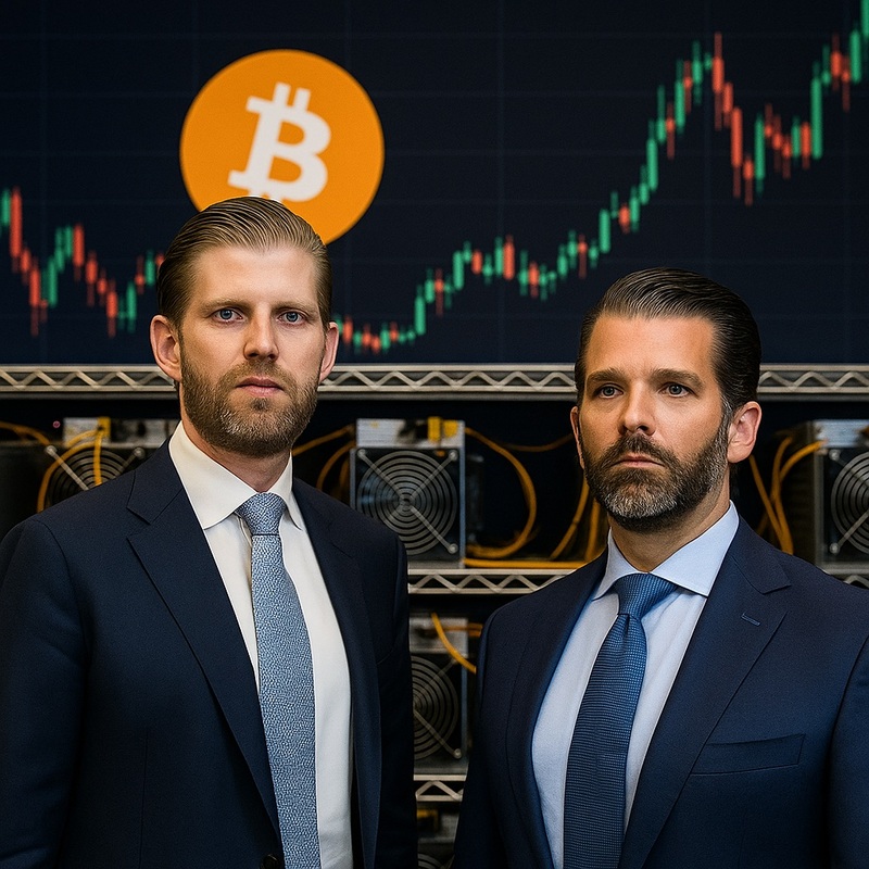 에릭 트럼프, 도널드 트럼프 주니어, 아메리칸 비트코인/챗GPT 생성 이미지