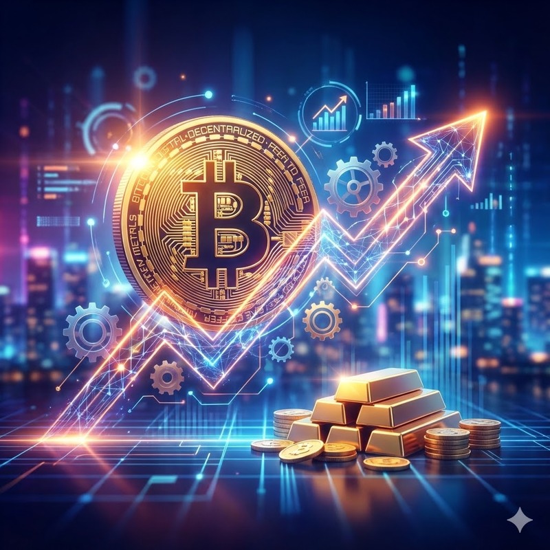 비트코인(BTC), 금/AI 생성 이미지