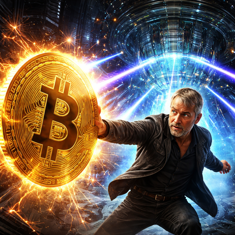 러비트코인(BTC), 마이클 세일러(Michael Saylor), 양자컴퓨터/AI 생성 이미지