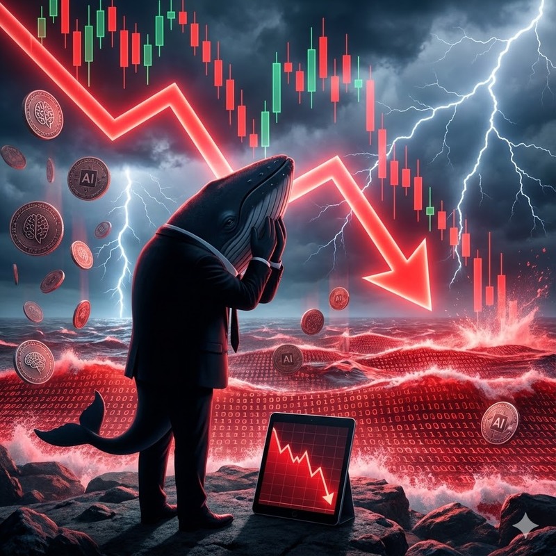 암호화폐 고래, AI 코인, 암호화폐 하락/AI 생성 이미지