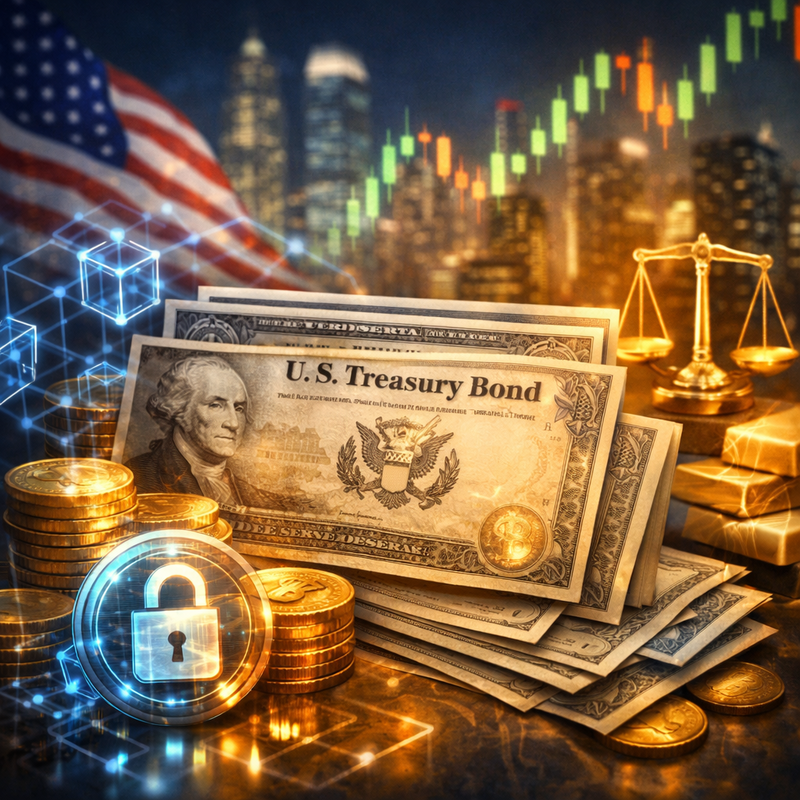 미 국채, 토큰화, 블록체인/AI 생성 이미지