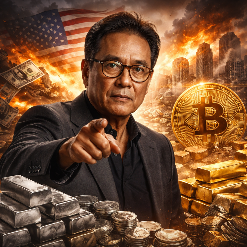 로버트 기요사키(Robert Kiyosaki), 비트코인(BTC), 금, 은, 달러(USD)/챗GPT 생성 이미지