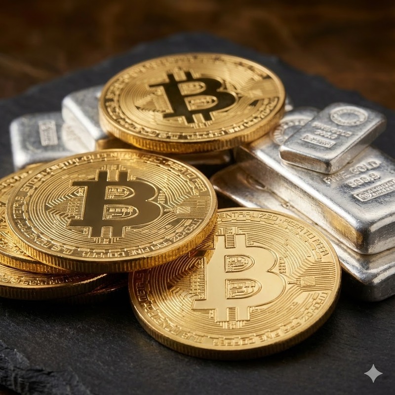 비트코인(BTC), 은/AI 생성 이미지