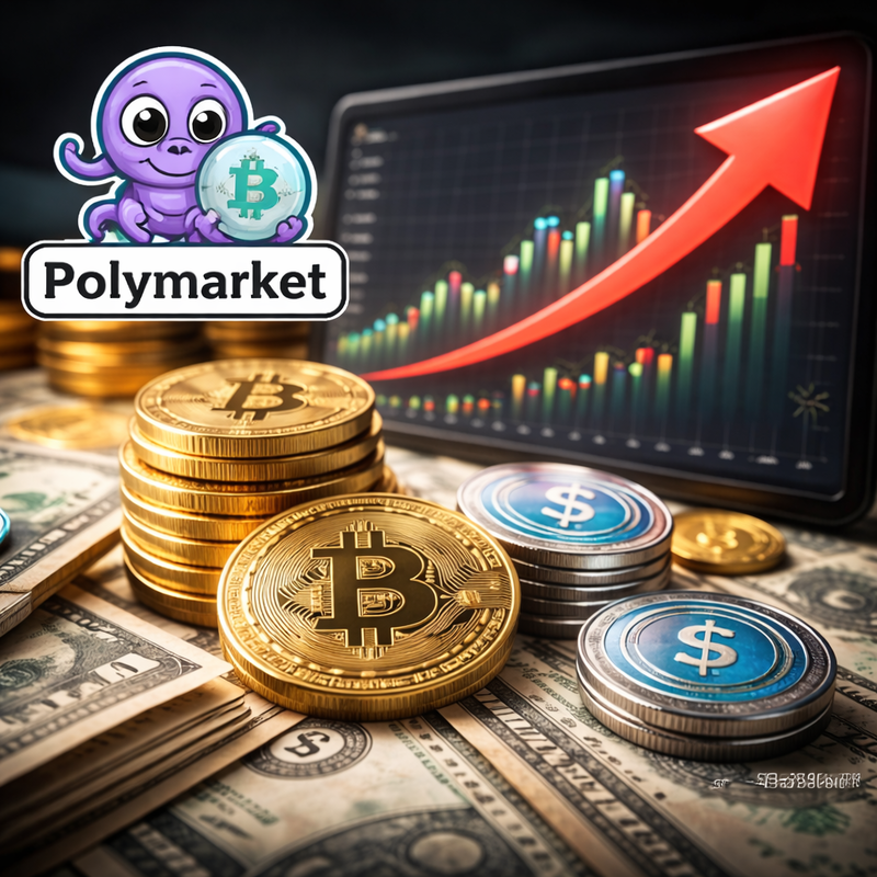 폴리마켓(Polymarket), 비트코인(BTC), 스테이블코인, 예측시장/AI 생성 이미지