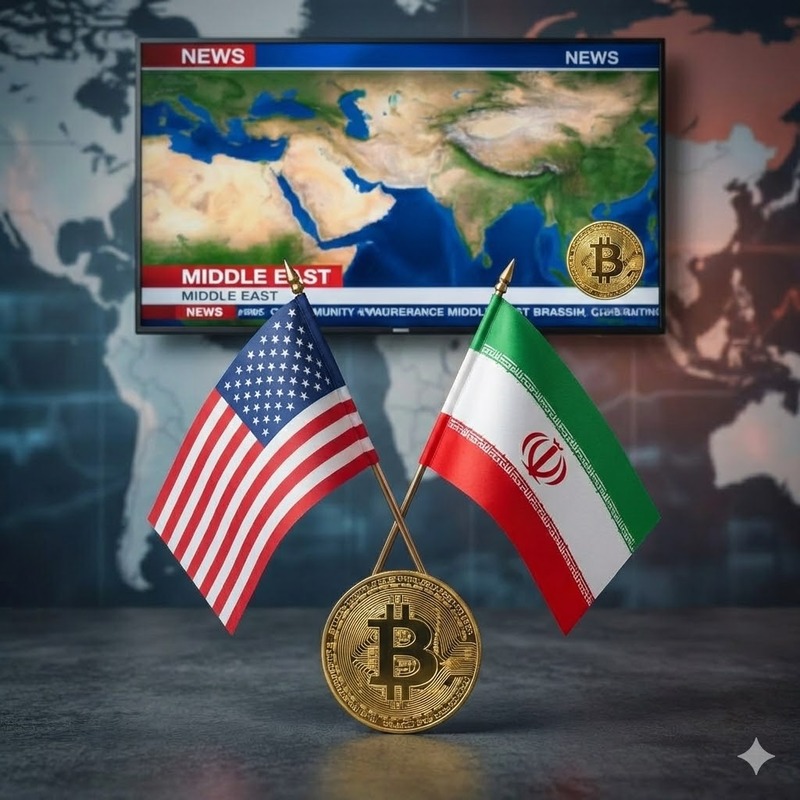 미국, 이란, 비트코인(BTC)/AI 생성 이미지