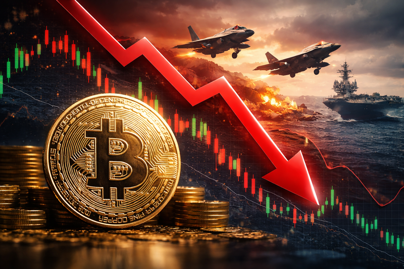 비트코인, 중동 긴장 고조에 6만7천달러대로 밀려...투심 다시 '얼음장'/챗지피티 생성 이미지