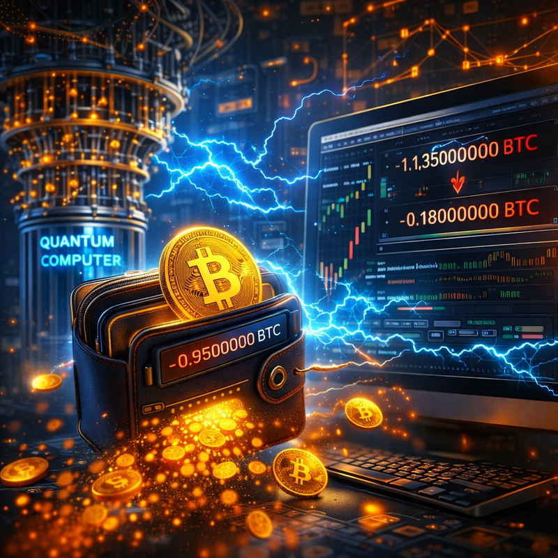 양자컴퓨터, 비트코인(BTC), 비트코인 지갑/챗GPT 생성 이미지