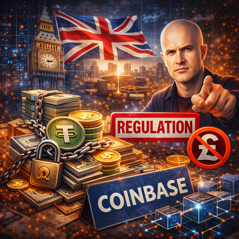 브라이언 암스트롱(Brian Armstrong), 코인베이스(Coinbase), 스테이블코인, 영국/챗GPT 생성 이미지