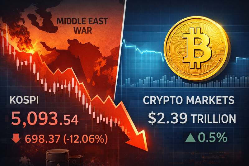 코스피 12% 폭락 ‘패닉장’…암호화폐는 상대적 안정/챗지피티 생성 이미지