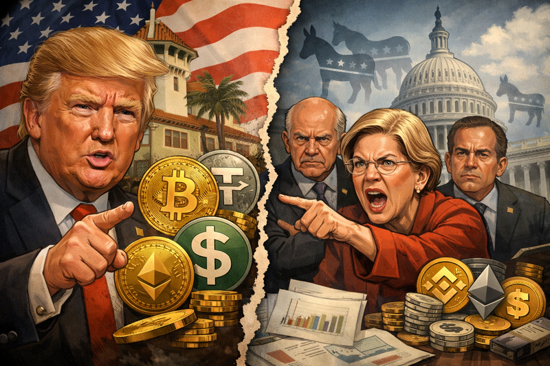 민주당, 트럼프 ‘암호화폐 제국’ 정조준…중간선거 판세 바뀔까/챗지피티 생성 이미지