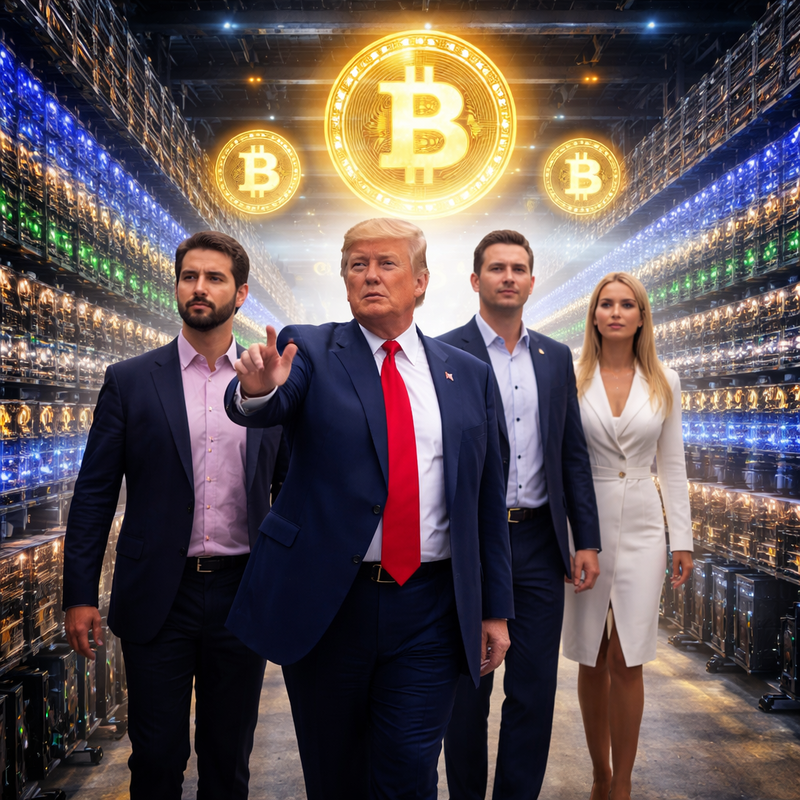 도널드 트럼프(Donald Trump), 트럼프 가문, 비트코인(BTC), 암호화폐 채굴/챗GPT 생성 이미지