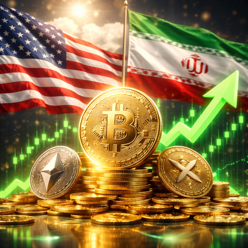 미국, 이란, 비트코인(BTC), 이더리움(ETH), 엑스알피(XRP), 암호화폐 반등/챗GPT 생성 이미지