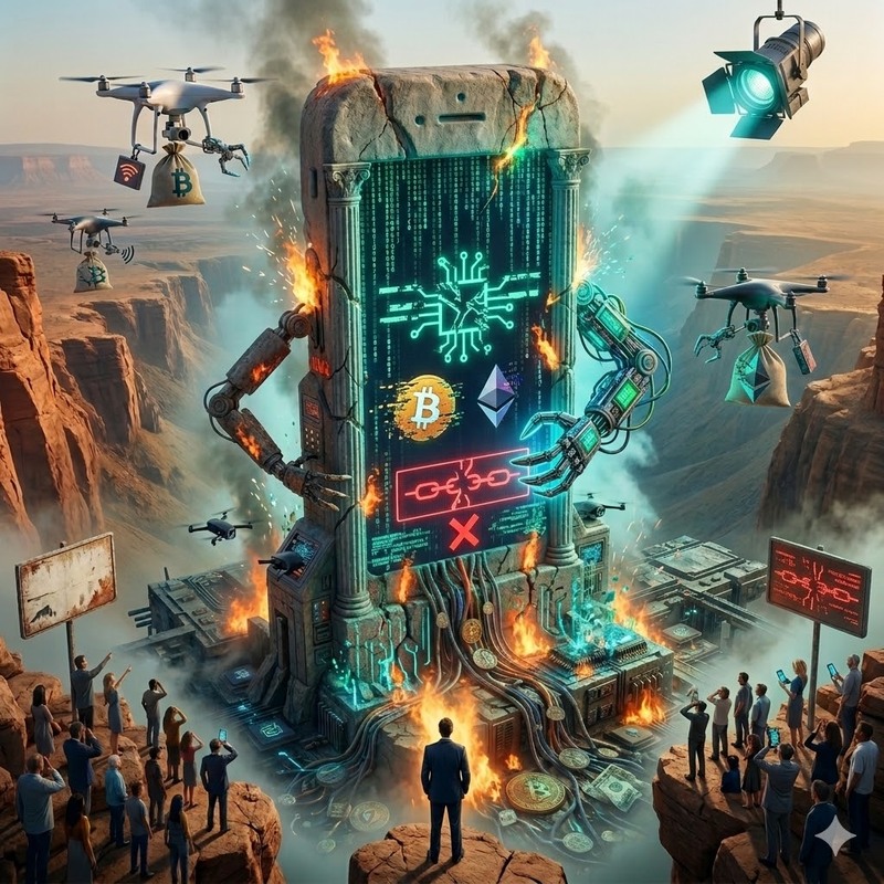 아이폰, 암호화폐, 해킹/AI 생성 이미지