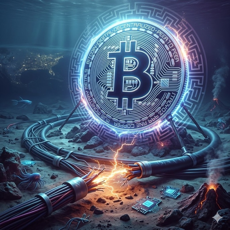 비트코인(BTC), 해저 케이블/챗GPT 생성 이미지