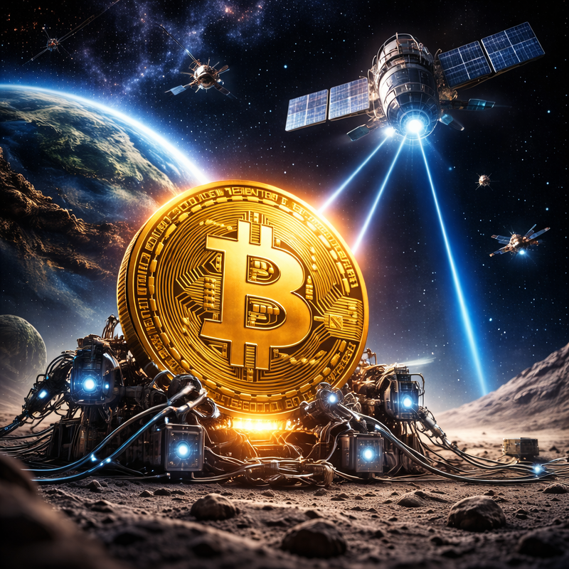 비트코인(BTC), 암호화폐 채굴, 우주/챗GPT 생성 이미지