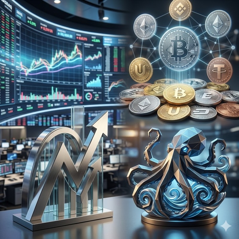 나스닥(Nasdaq), 크라켄(Kraken), 미국 증시, 가상자산, 토큰화/AI 생성 이미지