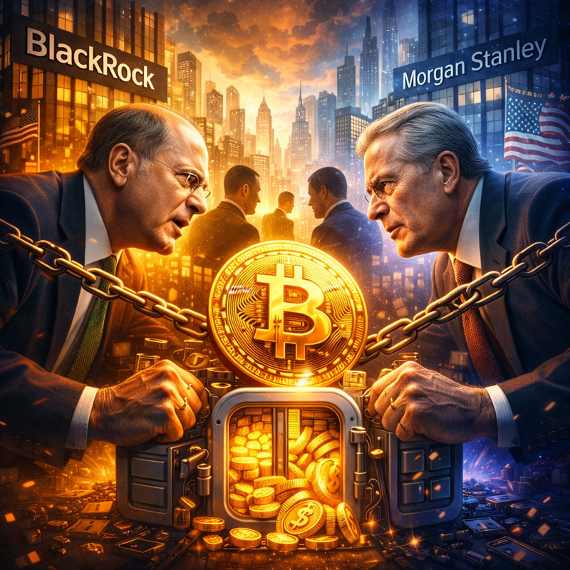 블랙록(BlackRock), 모건 스탠리(Morgan Stanley), 비트코인(BTC)/AI 생성 이미지