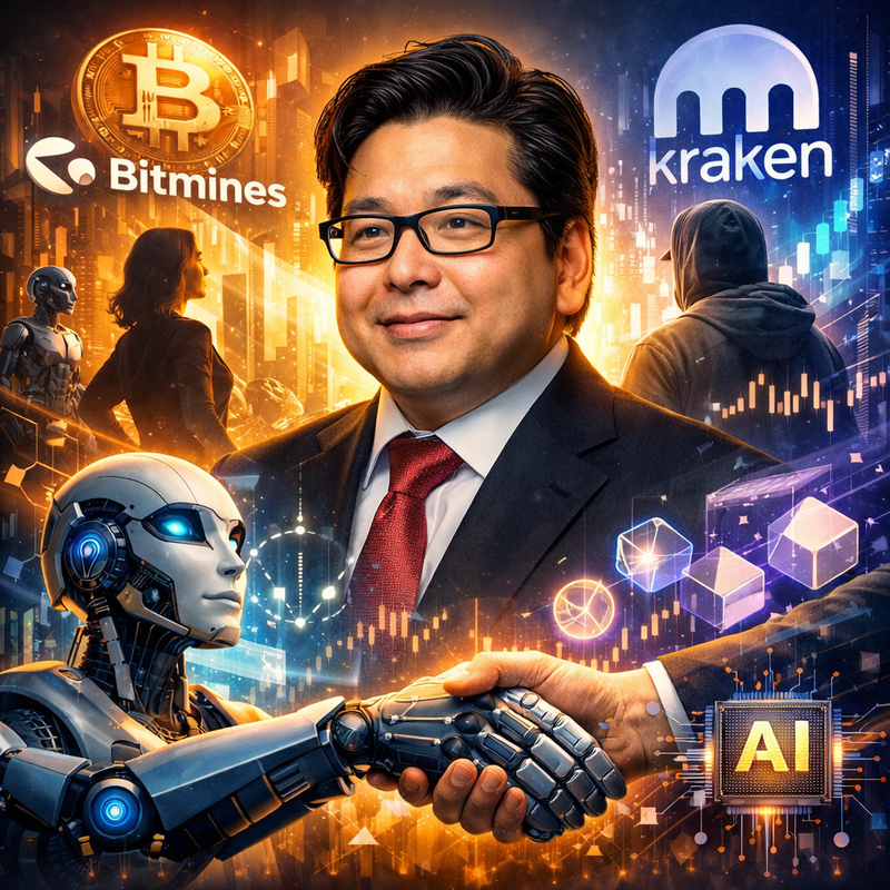 비트마인(Bitmine), 톰 리(Tom Lee), 크라켄(Kraken), 인공지능(AI), 블록체인/AI 생성 이미지