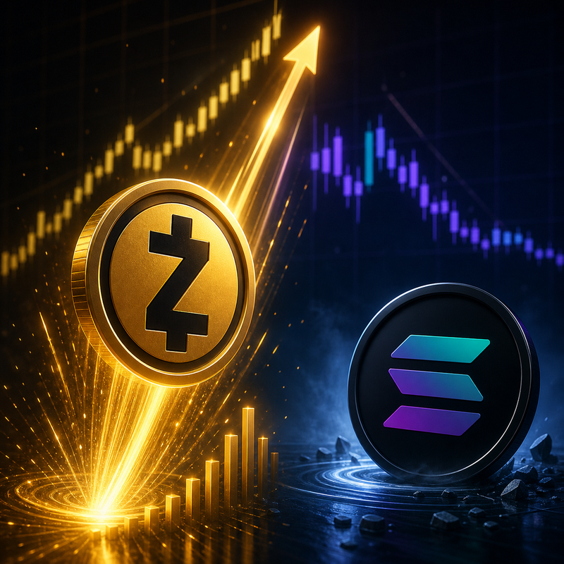 지캐시(Zcash, ZEC), 솔라나(Solana, SOL)/AI 생성 이미지