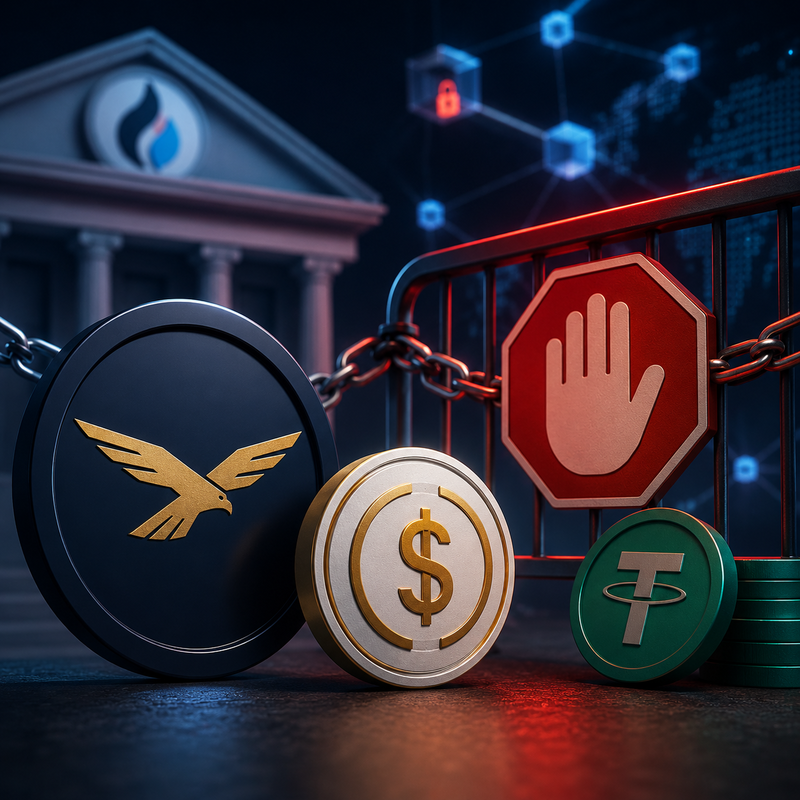 HTX, WLFI, USD1, USDT, 가상자산 거래소, 자산 동결/AI 생성 이미지