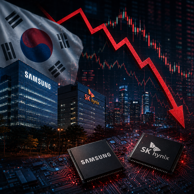 국내 증시, 삼성전자, SK하이닉스, 반도체, 하락장/AI 생성 이미지