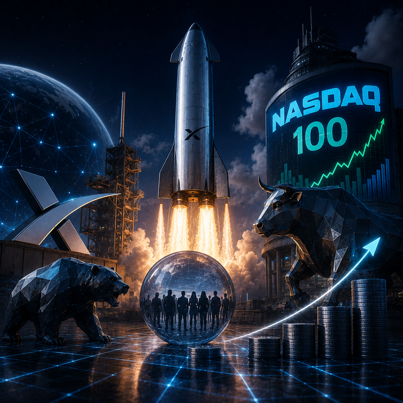 스페이스X(SpaceX, SPCX), 나스닥100(Nasdaq 100)/AI 생성 이미지