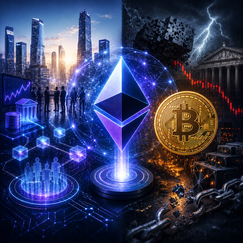 이더리움(ETH), 비트코인(BTC), 블록체인/AI 생성 이미지